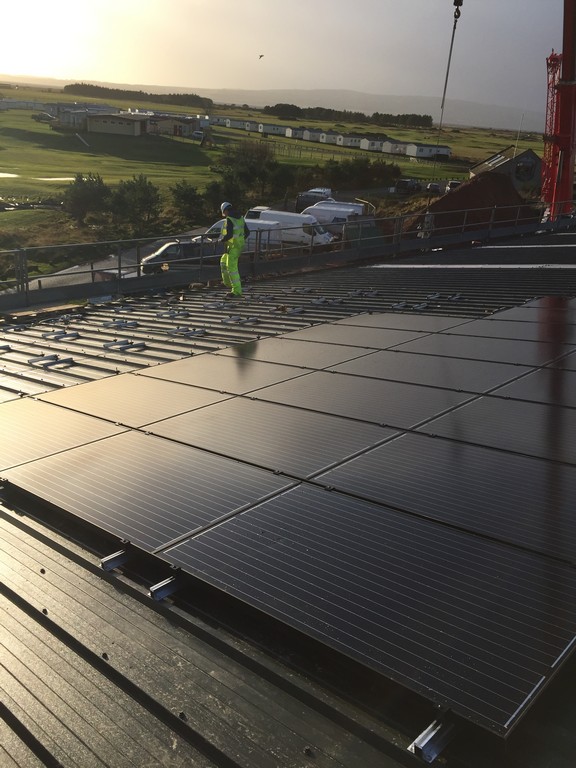 Royal Dornoch solar panel installation in progress