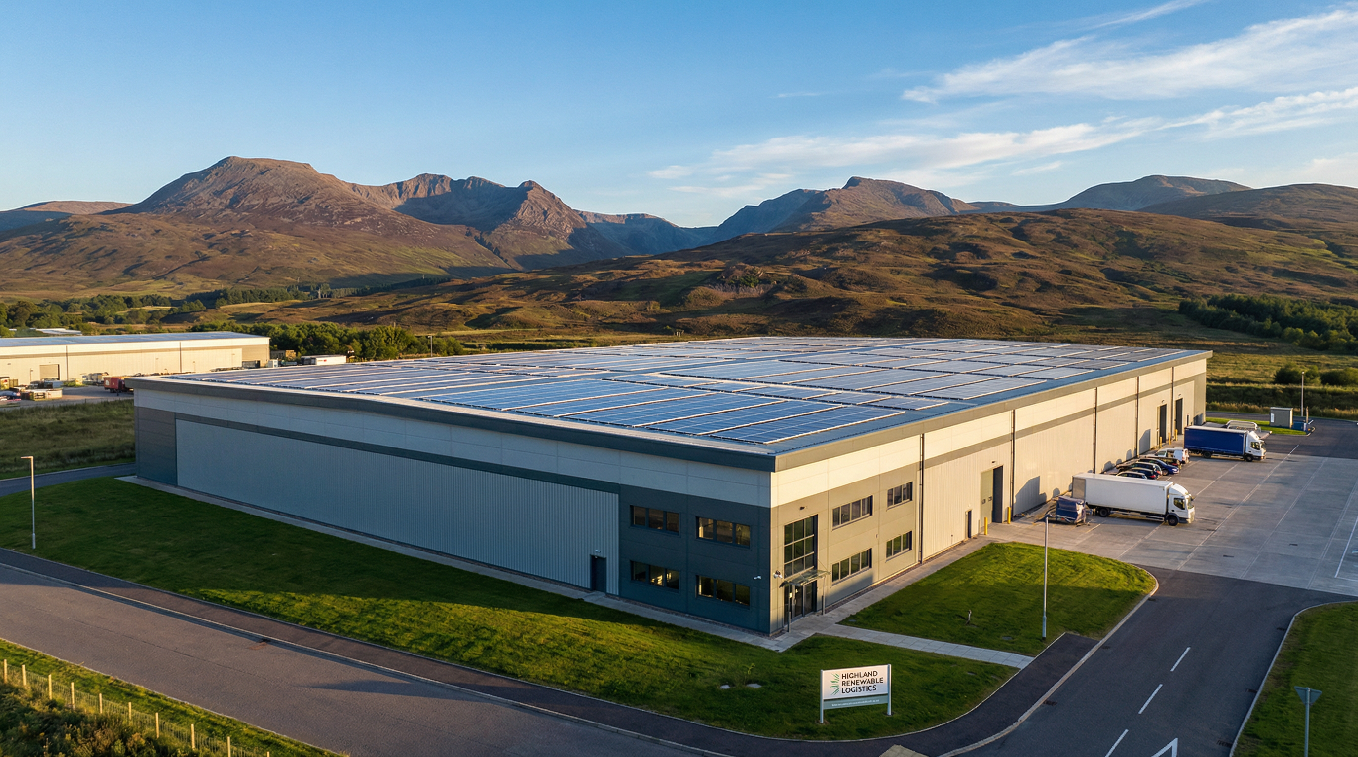 Commercial building with large solar array