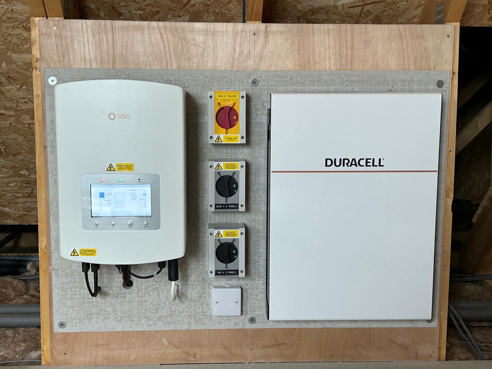 Solis inverter and Duracell battery system